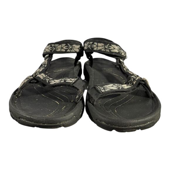 Teva Outdoor Hiking Sandals Men’s 9 Black Gray Hook & Loop Lightweight Trek - Picture 2 of 8